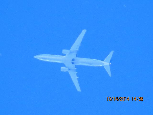 Boeing 737-900 (N38459) - Untied Airlines flight 1133 from LAX to IAD over Southeastern Kansas at 35,000 feet.