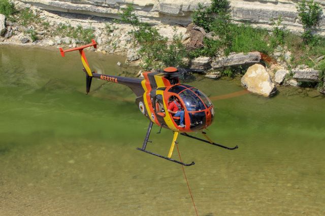 N333TA — - Magnum Copters Hughes 500D over a Central Texas river