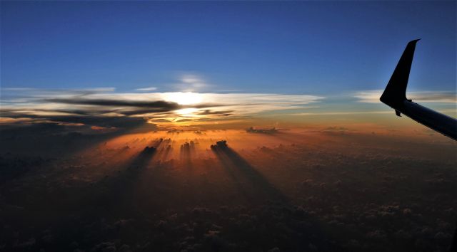 Boeing 737-700 — - Sunset over the Caribbean enroute FLL-PTY.