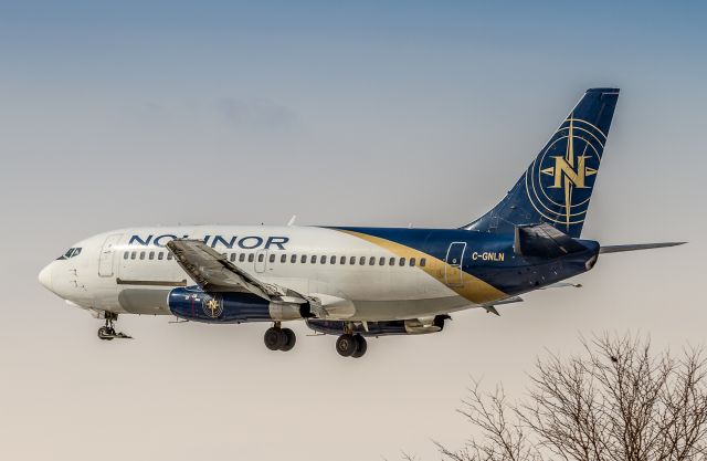 Boeing 737-200 (C-GNLN) - Nolinor 737-2B6C/Adv on very short finals for runway 23 at YYZ