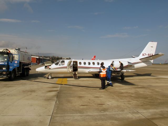 Cessna Citation V (A7-AKA) - Refueling at Trabzon.