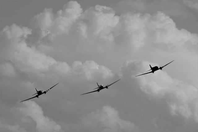 Douglas DC-3 (N74589) - A trio of C-47's at Oshkosh 2019.  