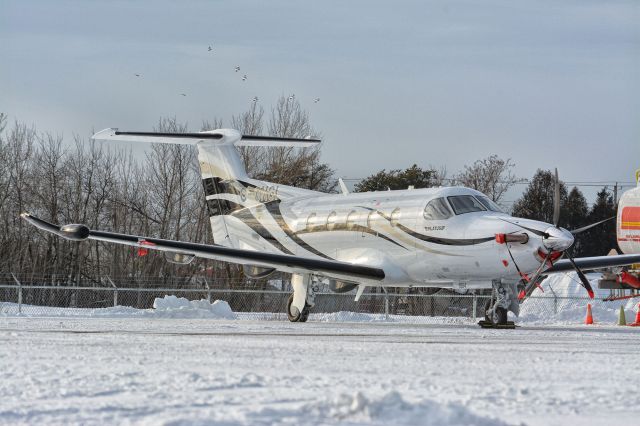 Pilatus PC-12 (C-GNGI) - Visiting CYHU on Jan. 21, 2020.