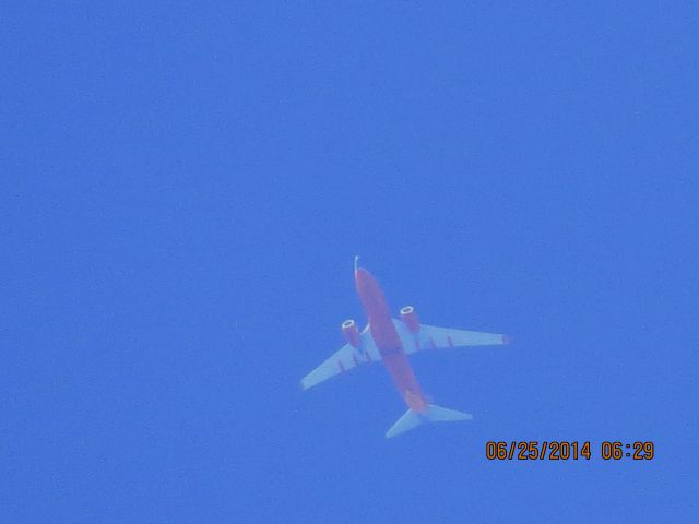 Boeing 737-700 (N209WN) - SOUTHWEST AIRLINES FLIGHT 1501 FROM LOUISVILLE TO LAS VEGAS OVER BAXTER SPRINGS KS AT 37,999 FEET.