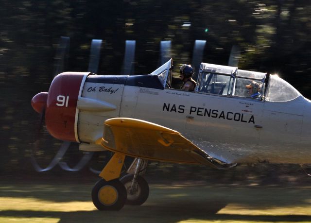 North American T-6 Texan (N991VR) - awesome propeller tip vortice condensation spiral