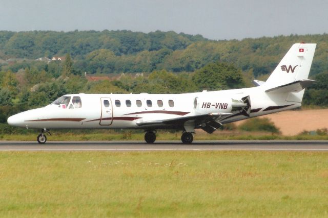 Cessna Citation V (HB-VNB) - Landing on rwy 26 in Aug-08.br /br /Exported to Portugal 1-Dec-09 as CS-DTA,br /then reregistered N560TP 12-Feb-11.