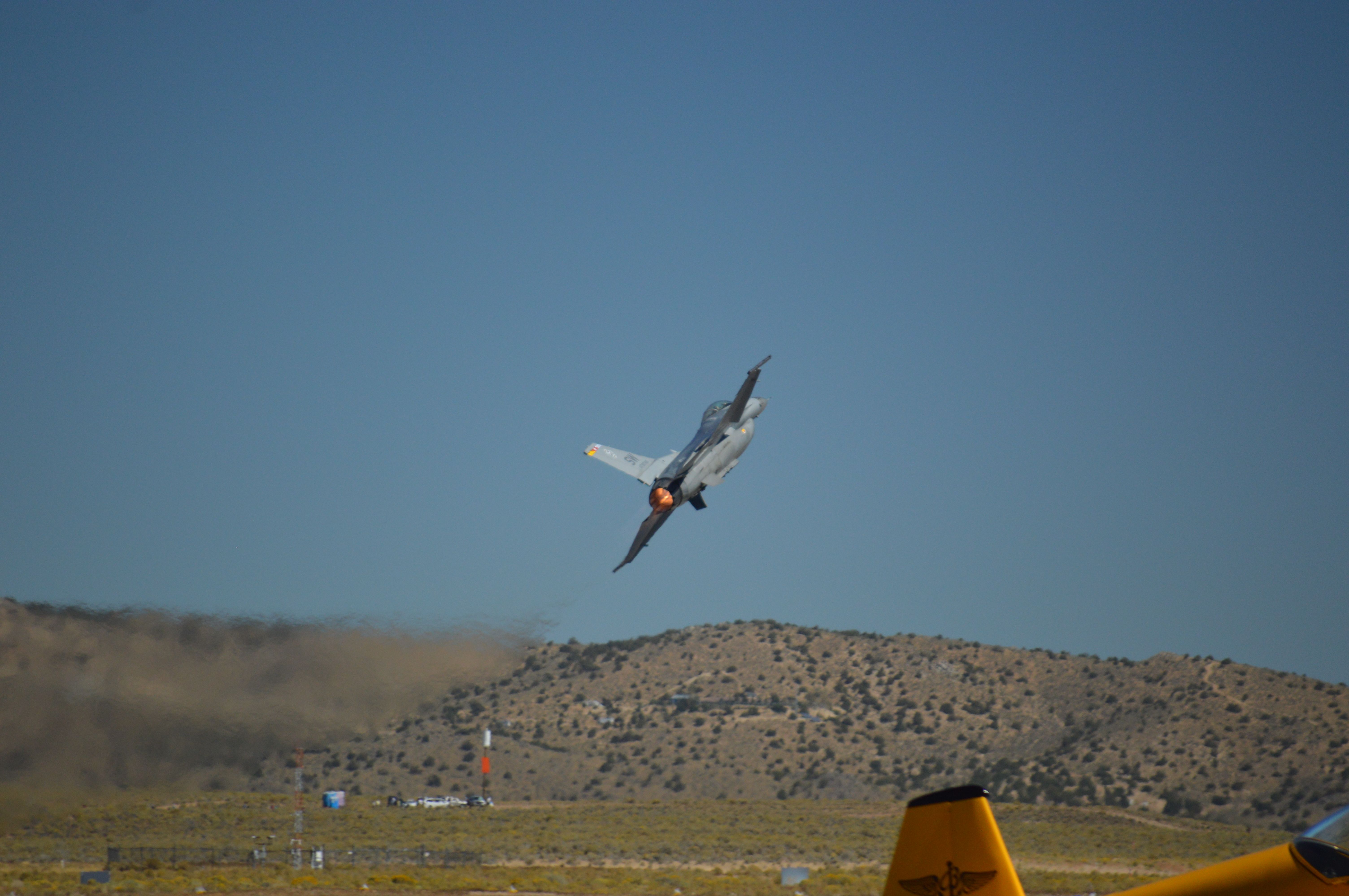 Lockheed F-16 Fighting Falcon — - F16C Afterburner takeoff at Reno 2015