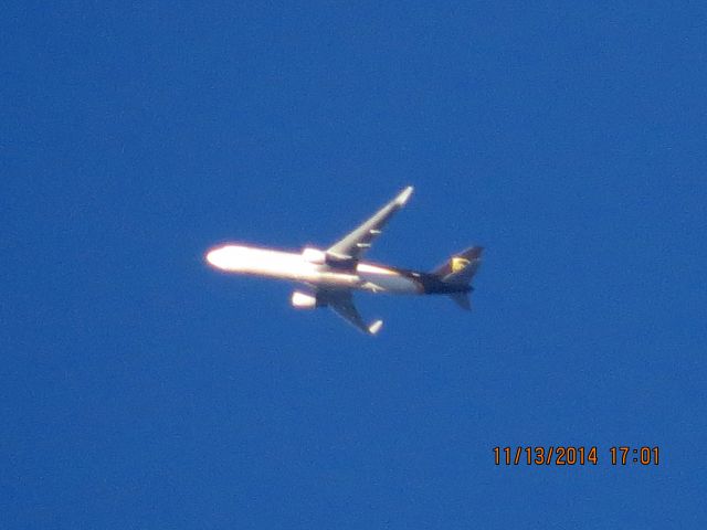 BOEING 767-300 (N309UP) - UPS flight 2876 from SDF to PHX over Southeastern Kansas at 36,000 feet.
