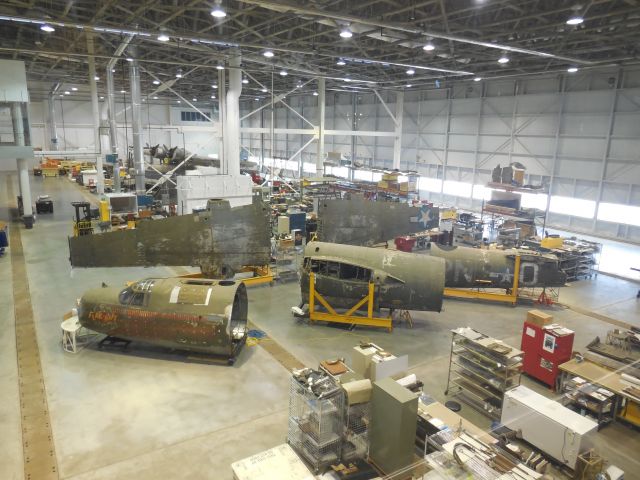 Douglas A-26 Invader (4131173) - B-26 'Flak Bait' Under Restoration At The Steven Udvar Hazy Center Near Dulles Int Airport. In the distance is a Sikorsky S-43 Baby Clipper Under Restoration, However, That Baby Clipper Is Now On Display