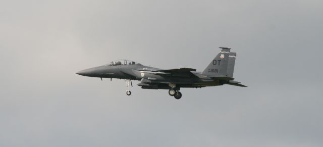 McDonnell Douglas F-15 Eagle — - F-15 Eagle. I was driving north out of Destin passing Eglin AFB where they had numerous jets performing touch and gos. I pulled over and took photos of this impromptu airshow.