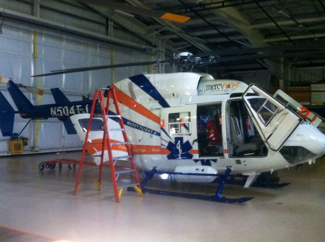 NUSANTARA NBK-117 (N504TJ) - Mercyflight hangar undergoing maintenance