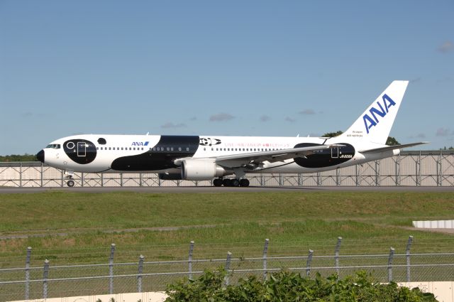 BOEING 767-300 (JA606A) - Taxi at Narita Intl Airport on 2007/8/12 Fly Panda c/s