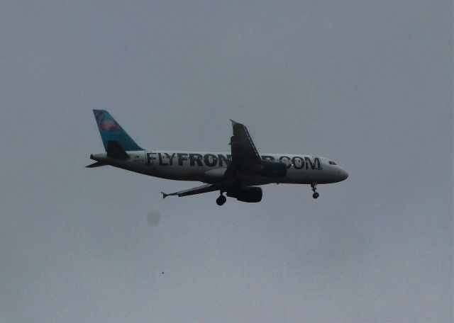 Airbus A319 (N223FR) - 6/16/19 inbound to Madison Rwy 36 on an overcast morning