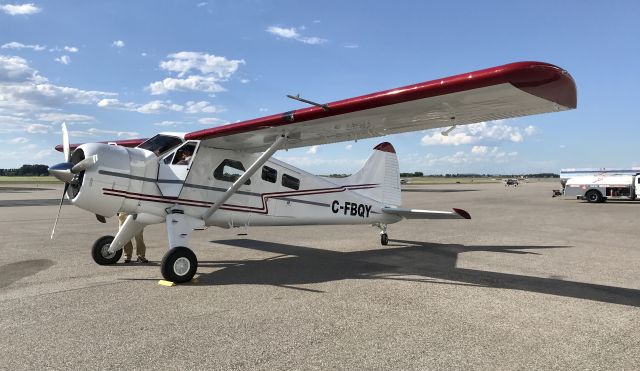 De Havilland Canada DHC-2 Mk1 Beaver (C-FBQY) - Fuel stop during a delivery flight from up in Alberta to Reno.