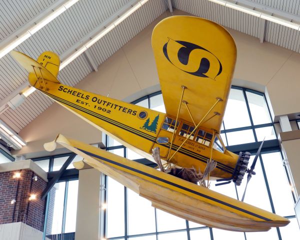 — — - This is a 3/4 scale model of a 1930's Fairchild suspended from the ceiling at the Reno-Sparks Scheels sporting goods store. br /br /In talking with Josh Rimer, from Scheels, it was created in 2013 for display at the store. It is not flyable but is a replica of a style of airplane the family enjoys.br /br /The number on the tail is not a valid tail number but rather the date that Scheels was started.