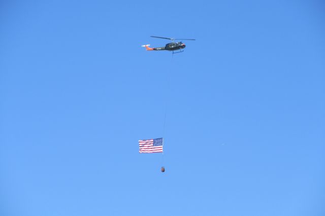 Bell UH-1V Iroquois (N370FG) - Flying above Watsonville Municipal Airport