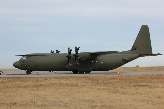 Lockheed C-130 Hercules (CSZ877) - Unusual visitor to DIA.  A C-130J from the RAF diverted here with a cracked windsceen.