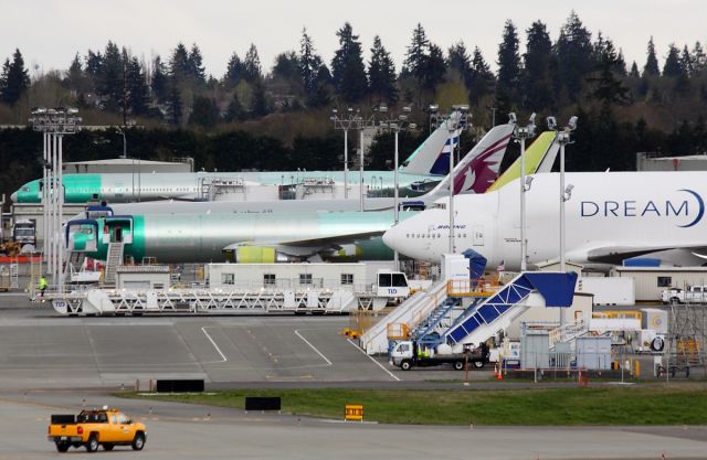 Boeing Dreamlifter (N718BA) - Boeing Large Cargo Freighter N718BA at Paine Field April 2, 2013.