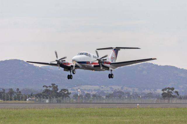 Beechcraft Super King Air 200 (VH-VAE) - Pel-Air Aviation, contracted for Ambulance Victoria, (VH-VAE) Raytheon Beech Super King Air B200C departing from Avalon Airport during the 2015 Australian International Airshow.