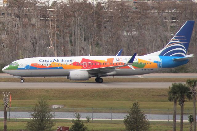 Boeing 737-800 (HP-1825CMP) - Copa 'BIOMUSEO' special livery. This shows a natural history museum in Panama, which is the work of architect Frank Gehry.