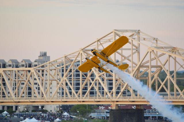 Piper L-21 Super Cub (N526CC) - This dude was just living his best life and I could not stop snapping pics of that beautiful Cub and smiling. The sun was setting quickly allowing me to capture different light. Great performance by this Cub driver! Thunder Over Louisville 2024
