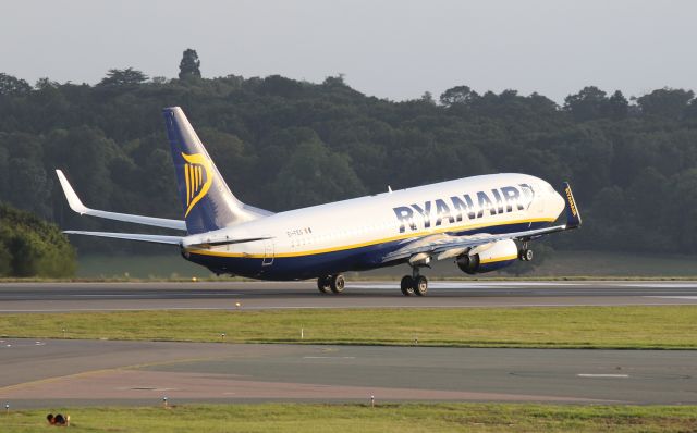 Boeing 737-800 (EI-FEG) - Early evening departure RYR3466 to VNO photographed from top of multi-storey car park