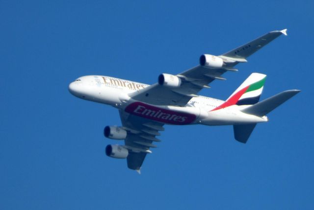 Airbus A380-800 (A6-EDA) - Shown here is an Emirates Airbus A380 a few minutes until it lands in the Autumn of 2017.