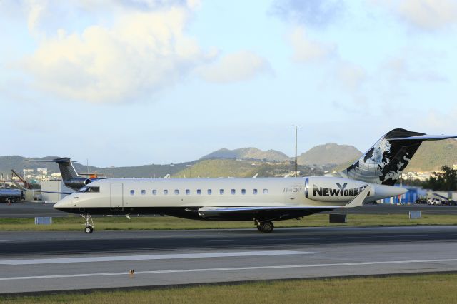Bombardier Global Express (VP-CNY) - VP-CNY taxing for parking at TNCM