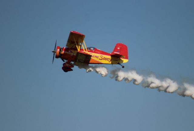 — — - Gene Soucy and his Grumman Showcat at Airventure 2017, Wittman Regional Airport, Oshkosh, WI - July 28, 2017.