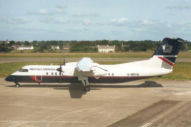 de Havilland Dash 8-300 (G-BRYM) - Taxiing to the ramp on 31-Aug-96.br /br /With Brymon Airways from Mar-96 to May-02 when it became N305DC then V2-LFW and C-FIDL for Central Mountain Air.