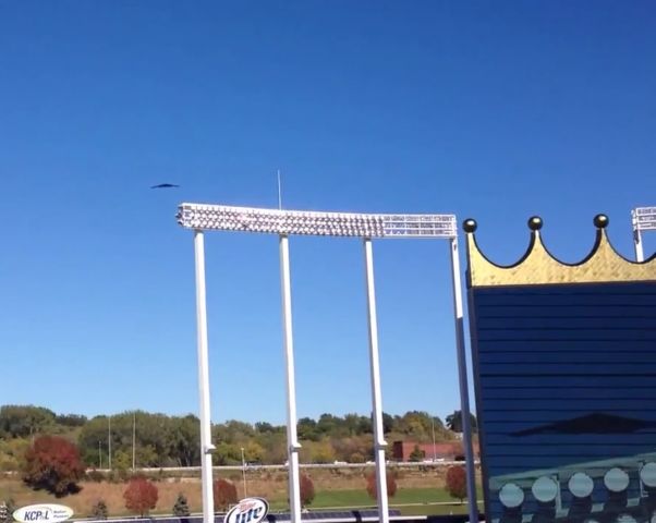 B2 — - Fly over Kauffman Stadium for the Royals ALCS game close to Wheeler Downtown Airport in Kansas City Missouri.