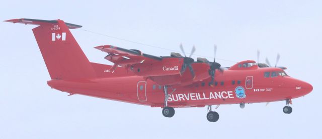 De Havilland Canada Dash 7 (C-GCFR) - Transport Canada DASH 7-150 (C-GCFR) of Transport Canada’s National Aerial Surveillance Program (NASP) on short final for Runway 32 at YOW on 10 Dec 23 after a deployment to the Maritimes.  NASP has several platforms – including this DASH 7 – that help prevent pollution, protect the marine environment and endangered marine life, and monitors the transportation industry along Canada’s coastlines.