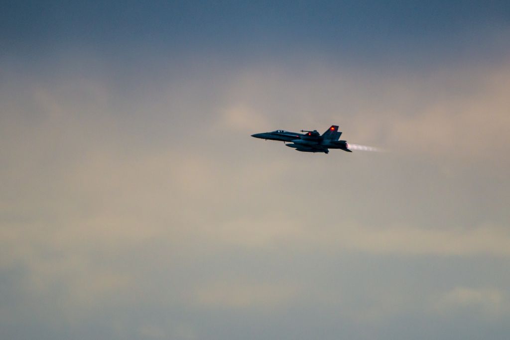 McDonnell Douglas FA-18 Hornet (18-8740) - RCAF CF-18 Hornet flyby of the 2019 Grey Cup CFL Championship, 24NOV19.