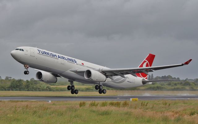 Airbus A330-300 (TC-JNH) - turkish a330 tc-jnh dep shannon for jfk after diverting in earlier on a medical emergency enroute from istanbul-jfk 7/7/15