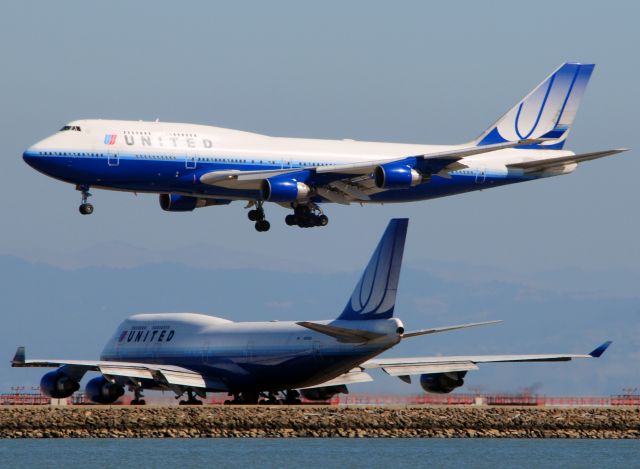 Boeing 747-200 — - United heavy on final as United heavy holds at Foxtrot short of 28L.