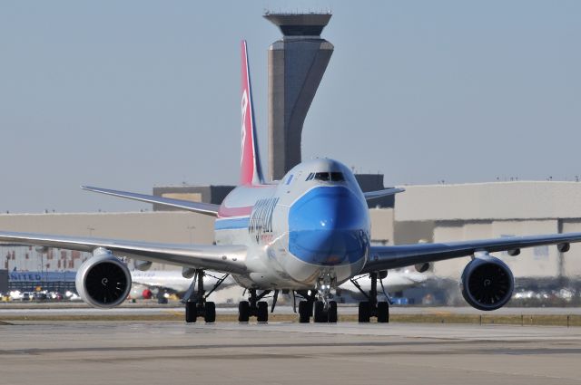 BOEING 747-8 (LX-VCF) - 12-01-20 Taxiing on to the ramp at NE cargo.