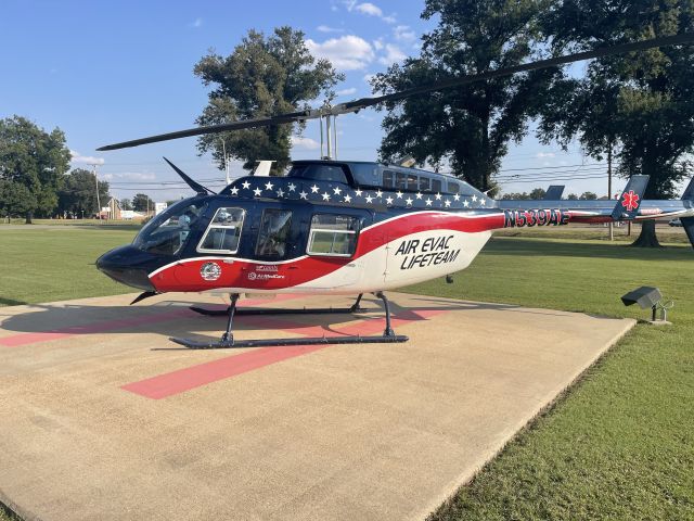 Bell JetRanger (N539AE) - Air Evac 87 at Bolivar Medical Center for the 2nd time today