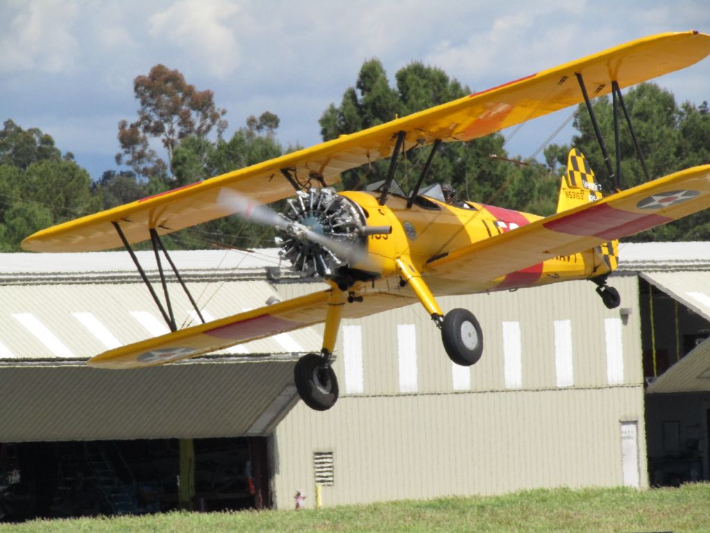 Boeing PT-17 Kaydet (N53153) - Taking off RWY 24