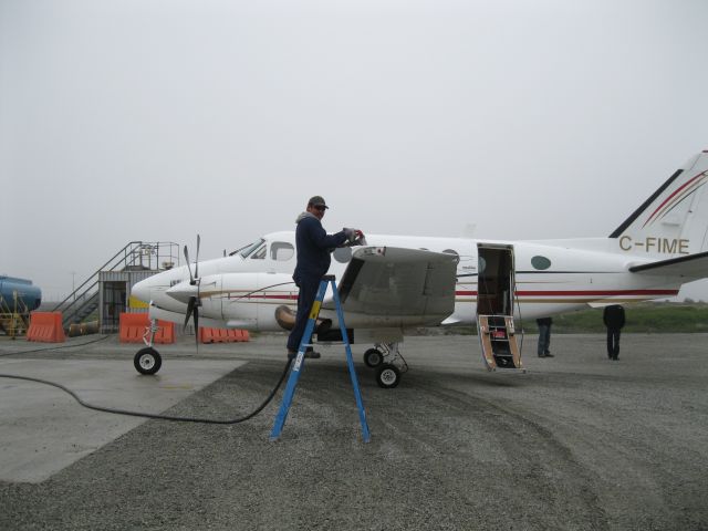 Beechcraft King Air 100 (C-FIME) - Aircraft fueling @ Inukjuak