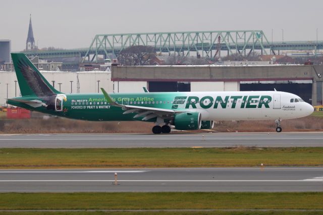 Airbus A321 (N603FR) - 'Frontierflight 1239' taxiing for departure back to Orlando  ('Frederick the Bald Eagle')