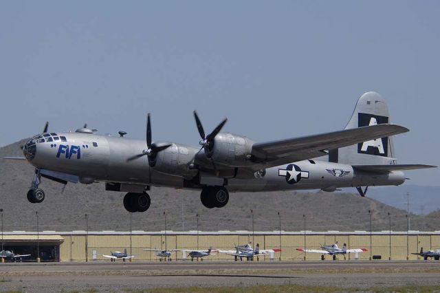 Boeing B-29 Superfortress (N529B) - Boeing B-29 Superfortress Fifi N529B lifts off of Runway 25 Left.