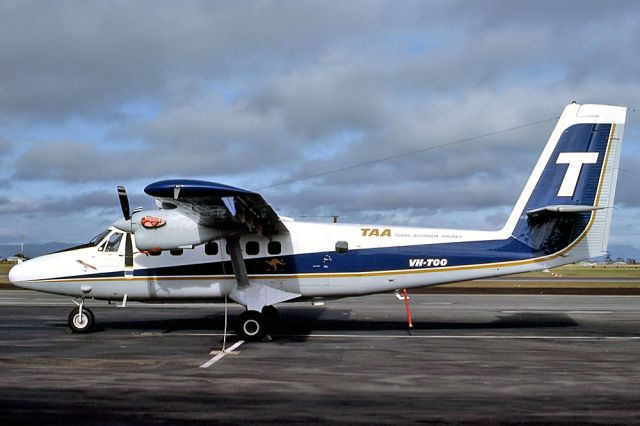 — — - TRANS AUSTRALIA AIRLINES - DHC-6-300 TWIN OTTER - REG : VH-TGG (CN 277) - TOWNSVILLE QUEENSLAND AUSTRALIA - YBTL 8/8/1973 SLIDE CONVERSION