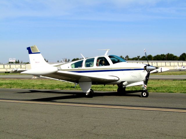 Beechcraft Bonanza (33) (N555DB) - Taxiing to ramp