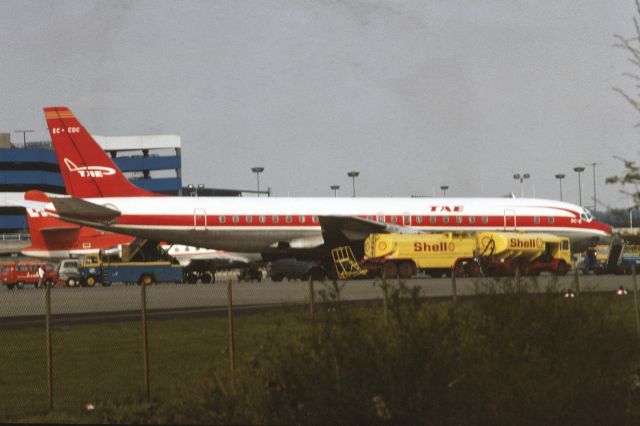 McDonnell Douglas Jet Trader (EC-CDC) - TAE DC-8-33 in 1975 at Düsseldorf (EDDL)