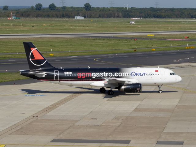 Airbus A320 (TC-ODC) - Onur Air A320-200 TC-ODC having landed on 23L DUS and taxiing to terminal, 15.09.2019