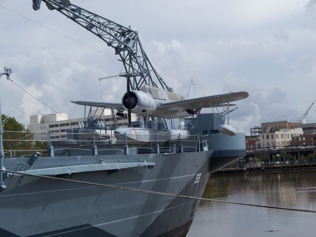 — — - Vought OS2U Kingfisher Seaplane at the USS North Carolina Battleship Memorial Park