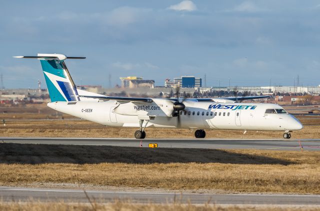 de Havilland Dash 8-400 (C-GEEN) - Encore 3600 prepares to depart for Boston Logan