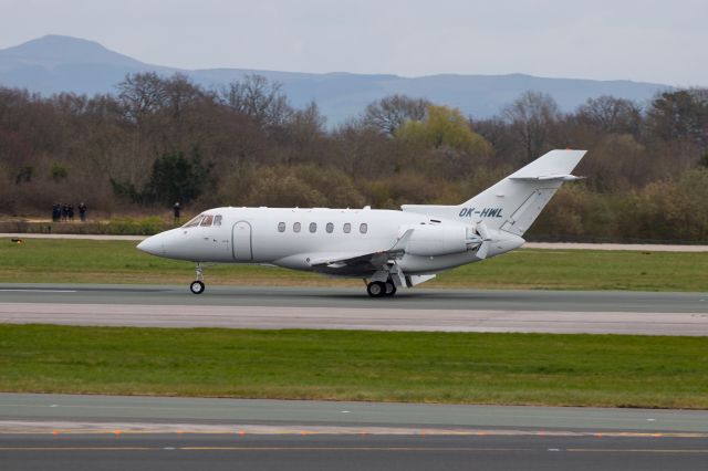 Hawker 800 (OK-HWL) - Hawker 900XP Registration OK-HWL (ICAO24 49D136) lands at Manchester Airport 26th March 23.