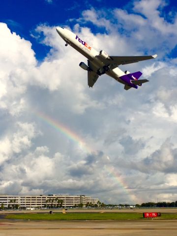 Boeing MD-11 — - FedEx climbing out of TPA.