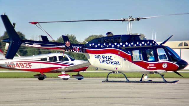 N101AE — - One of Air Evac Lifeteam’s B206’s at KHUF during its overnight stay.br /br /This aircraft is 1980 Bell 206L-1 LongRanger II, SN 45454, owned/operated by Air Evac EMS. 9/29/22. 